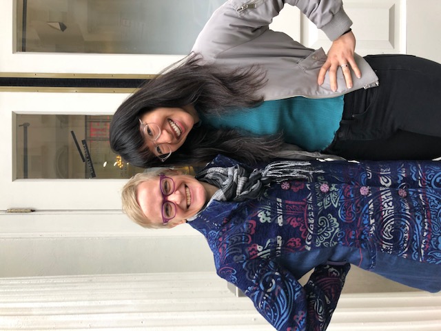 Amy Miller, a company director at Gibney in New York, N.Y., left, with DILT Mentee Katerina Wong, artistic director of San Francisco's RAWdance, during Wong's site visit in November 2019, courtesy Katerina Wong.